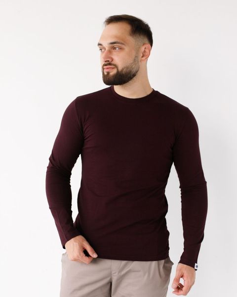 Męski longsleeve medyczny w kolorze ciemnobordowym