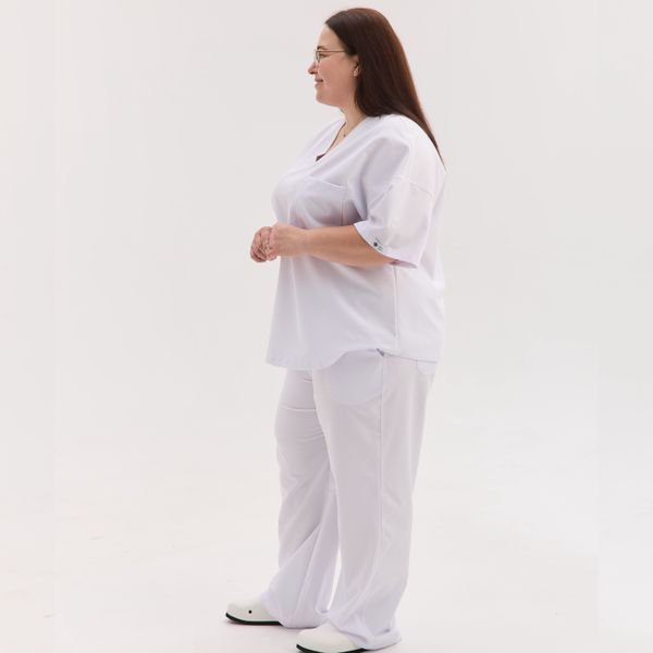 Komplet medyczny damski scrubs Chicago w kolorze białym +SIZE
