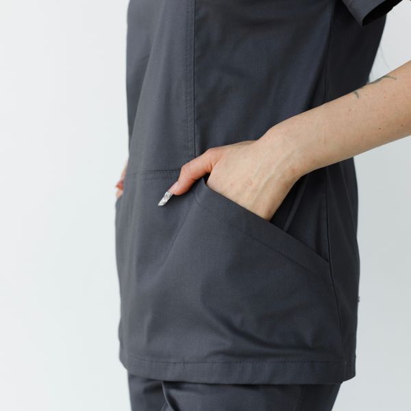 Komplet medyczny damski scrubs Topaz w kolorze ciemnoszarym