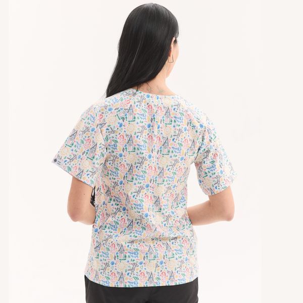 Women&rsquo;s scrub top Arizona Kids print