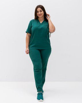 Komplet medyczny damski scrubs Marcel w kolorze zielonym Plus Size
